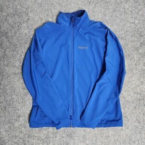 Marmot Gravity Jacket Men L Blue Fleece Lined Softshell Full Zip Long Sleeve